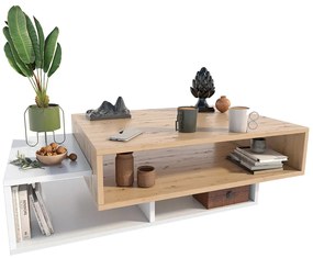 Nowoczesna Ława Do Salonu Dąb Artisan + Biały A1-W58