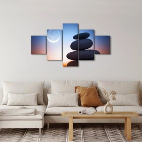 Obraz ułożonych kamieni jeden na drugim (125x70 cm)