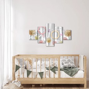 Abstrakcyjny obraz z dmuchawcami (125x70 cm)