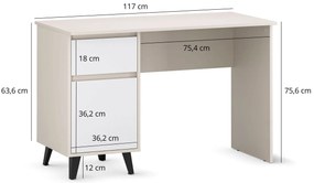 Biurko w stylu skandynawskim kaszmir + biały K7-P63