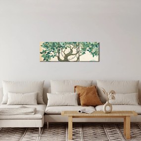 Obraz – Elegancka mozaika z drzewem (z zegarem) (90x30 cm)