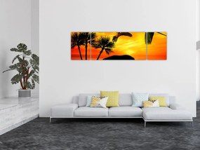Obraz - papugi i słonie (170x50 cm)