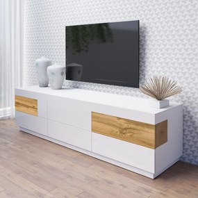 Szafka RTV SILVANA - Biały / 206 cm