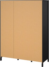 Trzydrzwiowa szafa z lustrem i szufladami Madrid, czarny mat