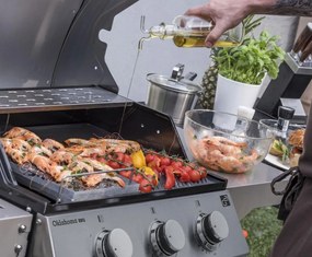 Grill gazowy OKLAHOMA BBQ, 4 palniki, z reduktorem, srebrny Penta CZ