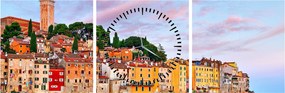 Obraz - Rovinj, Chorwacja (z zegarem) (90x30 cm)
