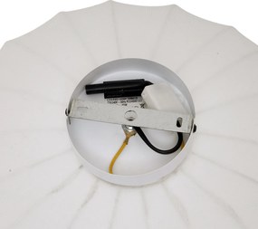 Biała lampa sufitowa w stylu japandi z abażurem z tkaniny - Bida