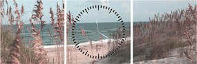 Obraz - Różowa plaża (z zegarem) (90x30 cm)