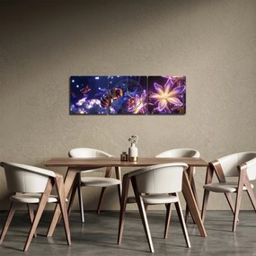 Obraz - Bee Meadow III. (z zegarem) (90x30 cm)