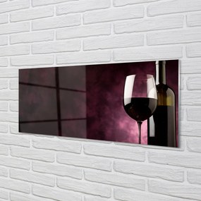 Szklany Panel Butelka i Kieliszek Wina