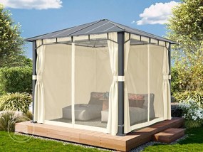 TOOLPORT 3x3m Pawilon ogrodowy Hardtop, z 4 ścianami bocznymi, szampański - (300680)