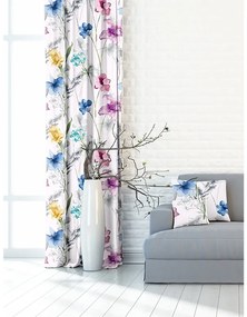 Zasłona dekoracyjna oxford kolorowe kwiaty nowoczesna - szer. 150 cm