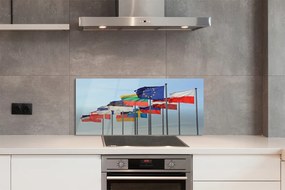 Panel szklany do Kuchni Morze Narodowych Flag