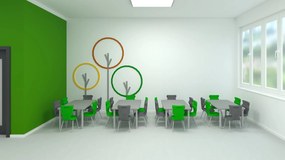 Stół do szkoły Smart prostokątny 120x70 cm, rozmiar 4-6, blat dębowy / nogi białe
