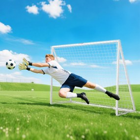 SPORTNOW Bramka 240×90×180 cm – wytrzymała siatka, rama z tworzywa, kotwy