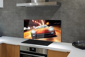 Szklany Panel Sportowe auto miasto światła