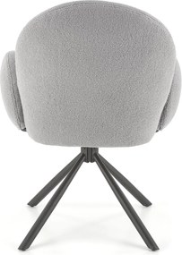 Obrotowy fotel jadalniany K498 z tkaniny bouclé