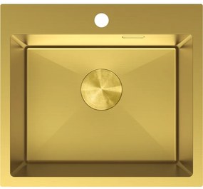 Mexen Solix zlewozmywak stalowy 1-komorowy 500 x 450 mm, złoty - 6402501000-55