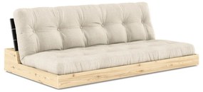 Szarobeżowa lniana rozkładana sofa 196 cm Base – Karup Design