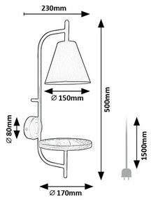 Rabalux 71293 lampa ścienna przemysłowa Azome