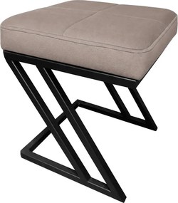 Pufa ZETA LOFT ławka taboret podnóżek metal eko-skóra : Kolor nogi - Czarna, Kolor tkaniny - EKO-SKÓRA - 11D, Typ tkaniny - Eko-skóra