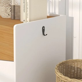 PawHut Kuweta w szafce, z wyjmowanym pojemnikiem na żwirek, 78x50x51cm, Dąb/Biały