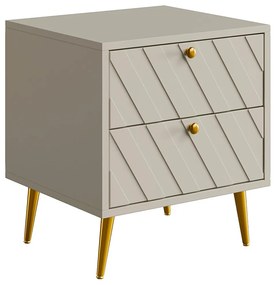 Zestaw 2 szafek nocnych - 2 szuflady - Beżowy - TEODA marki Pascal Morabito