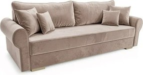 Sofa z Funkcją Spania RELON Beżowa Glamour
