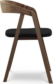 Czarny fotel jadalniany z litego drewna Erika – Makamii