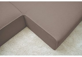 Brązowy narożnik modułowy z materiału bouclé (prawostronny/w kształcie litery L) Megeve – Bobochic Paris