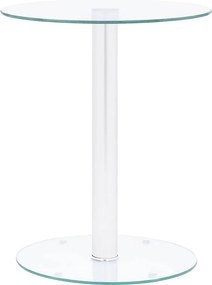 Okrągły stolik kawowy 40 cm ze szkła hartowanego przezroczystego i aluminium nowoczesny i wytrzymały