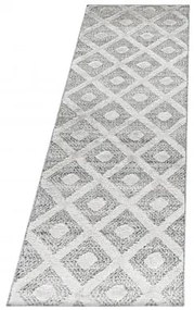 Dywan nowoczesny Pisa 3D Romby kremowo-szary 80 cm x 250 cm