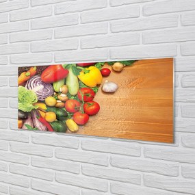 Szklany Panel Warzywna Kompozycja z Pieczarkami