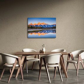 Obraz ośnieżonych szczytów górskich (70x50 cm)