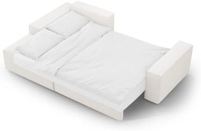 Biały rozkładany narożnik z materiału bouclé (lewostronny) Jodie – Micadoni Home