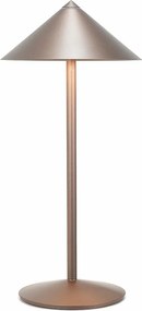 Zafferano Pina L lampa stołowa LED 6 W, akumulatorowa, IP65, dotykowy ściemniacz, magnetyczna głowica, do wnętrz i na zewnątrz, brązowa