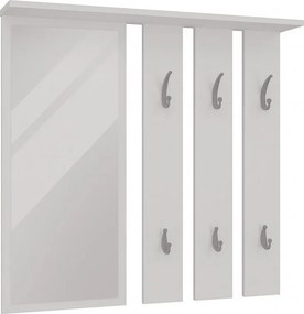 Wieszak Opal | Biały |  85x15x82 cm | Lustro z Półką i Wieszakami