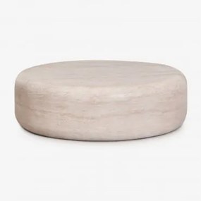 Okrągły Stolik Kawowy Do Ogrodu Ø100 Cm Z Betonu Fonelas Look Travertino - Sklum