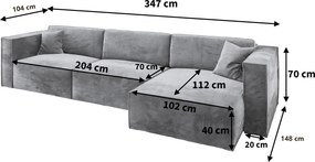 Masseno Narożnik TOLMO z funkcją spania i pojemnikiem na pościel Narozniki L, Rozkładana sofa - Niebieski, MONOLITH 77