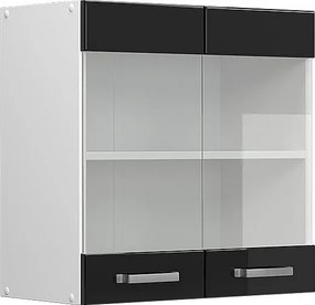 Szklana szafka kuchenna czarny wysoki połysk 60x31x60 r-line