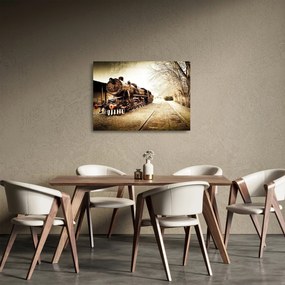 Obraz na szkle - Zabytkowa lokomotywa (70x50 cm)