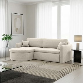 Uniwersalny narożnik Verona L z funkcją spania, do salonu, beżowy