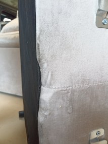 PROMOCJA Rozkładana obustronna sofa narożna do L LIVARO 251x140 cm, kremowa II. jakość
