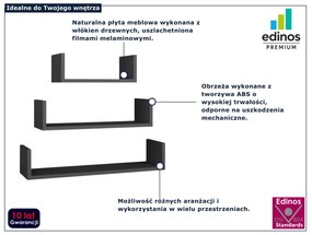 Komplet półek wiszących antracyt  A3-N83