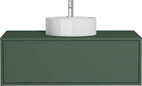 Szafka łazienkowa wisząca  z okrągłą umywalką zielony mat - 94 cm - TEANA II