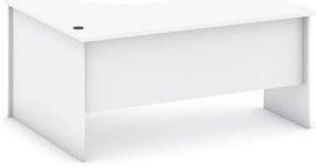 Biurko ergonomiczne MIRELLI, prawe, biały