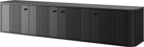 Szafka RTV wisząca Vesper 4D 187 cm - czarny / czarne uchwyty