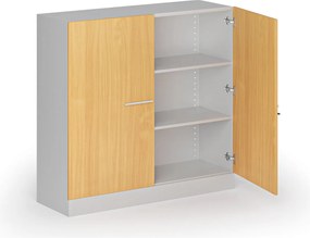 Metalowa szafa z drewnianymi drzwiami, demontowana, 1150 x 1200 x 400 mm, buk