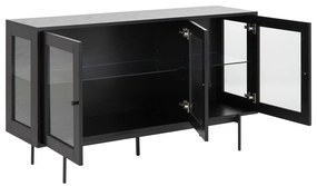 Czarna witryna w dekorze jesionu 140x82 cm Angus – Actona