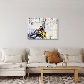 Obraz na szkle - Cyfrowa grafika wieży Eiffla (70x50 cm)